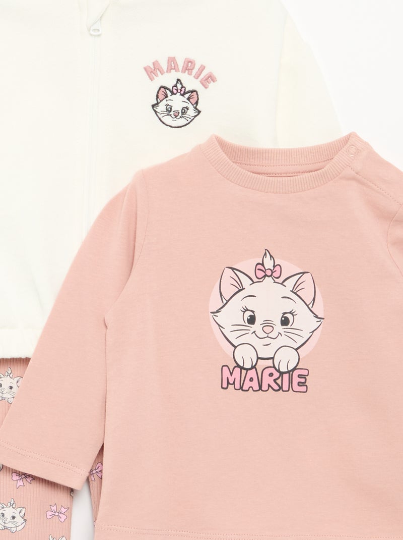 Completo 3 pezzi 'Disney' - felpa con cappuccio + T-shirt + leggings Rosa - Kiabi