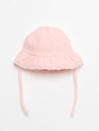 Completo 3 pezzi in maglia a costine - shorts + T-shirt + cappellino da pescatore