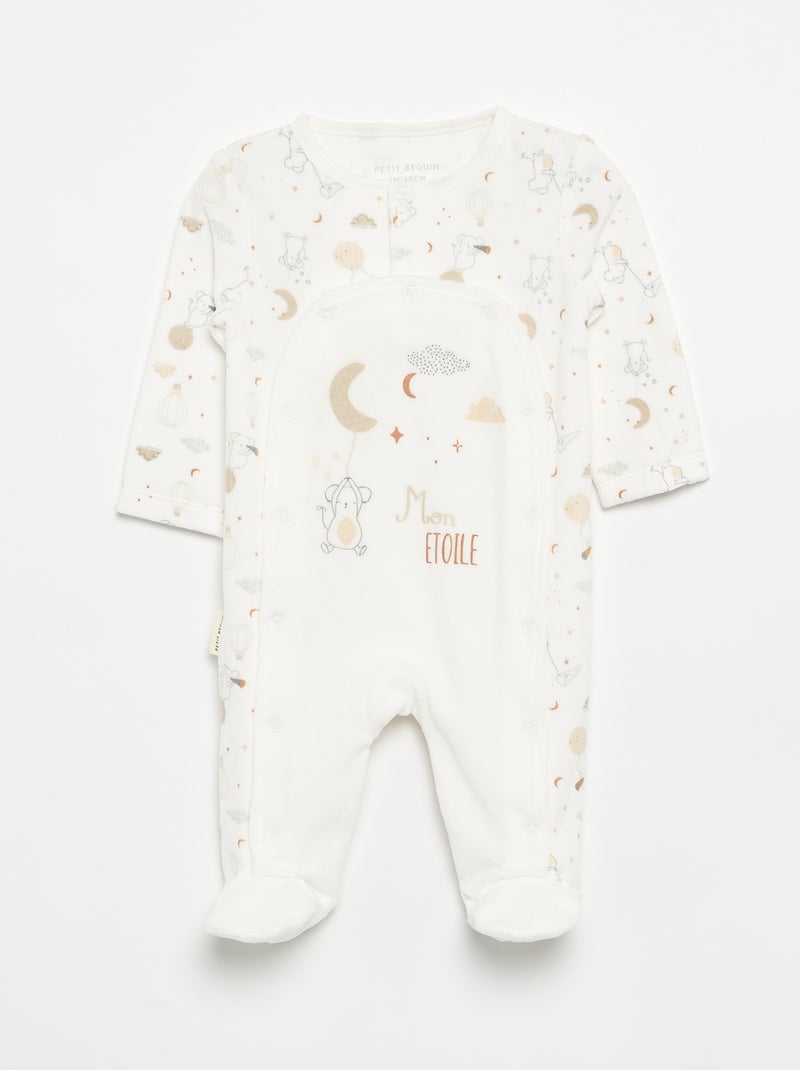 Completo 3 pezzi 'Petit Béguin' - Body + pigiama + doudou Beige - Kiabi