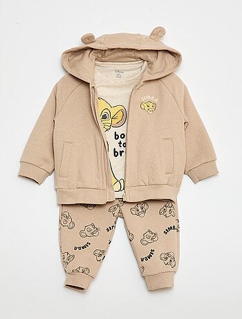 Completo 3 pezzi 'Simba' - maglietta + pantaloni da jogging + felpa