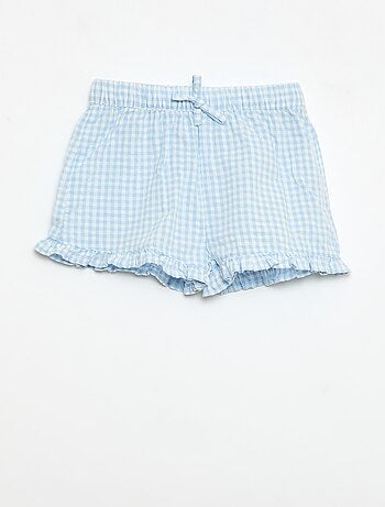 Completo 3 pezzi: tunica + shorts + fascia in vichy