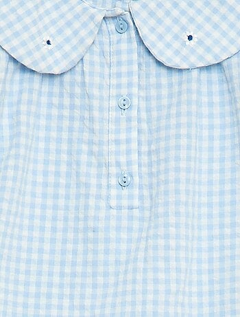 Completo 3 pezzi: tunica + shorts + fascia in vichy