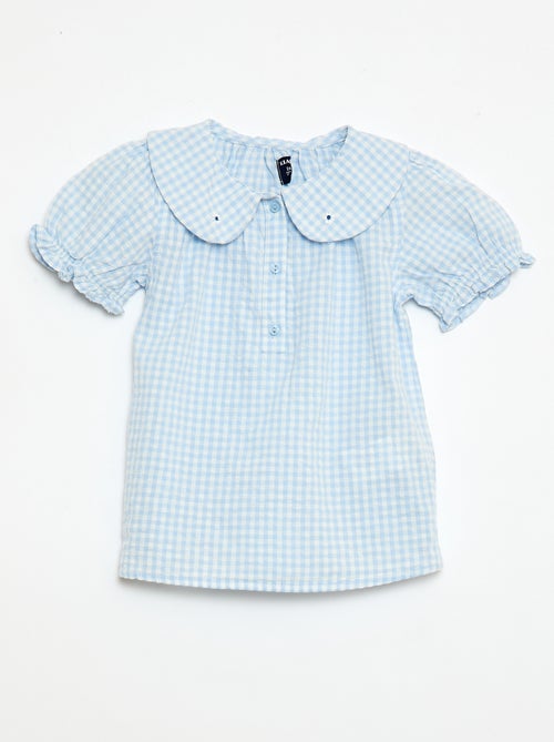 Completo 3 pezzi: tunica + shorts + fascia in vichy - Kiabi