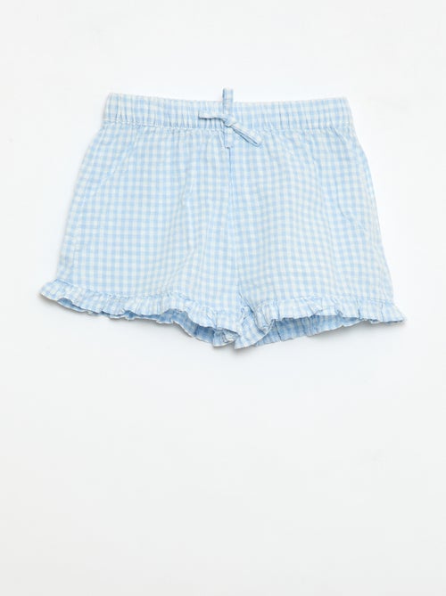 Completo 3 pezzi: tunica + shorts + fascia in vichy - Kiabi