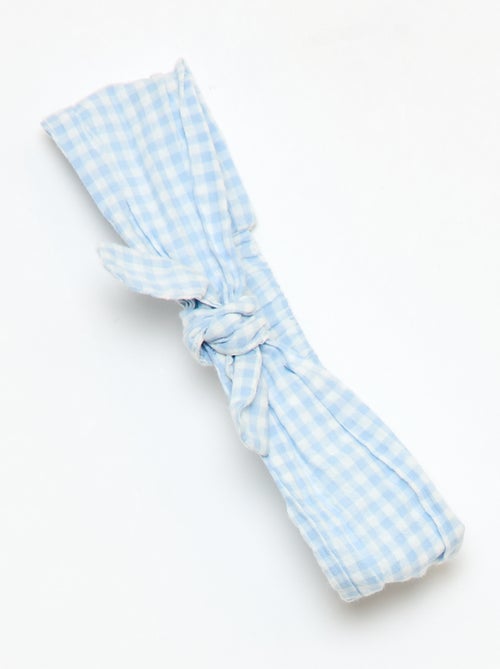 Completo 3 pezzi: tunica + shorts + fascia in vichy - Kiabi