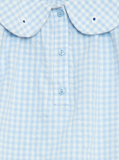 Completo 3 pezzi: tunica + shorts + fascia in vichy - Kiabi