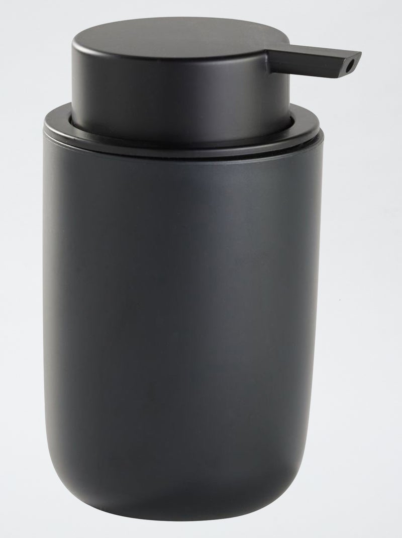 Completo 4 pezzi: portasapone + dispenser di sapone + bicchiere per spazzolini da denti + scopino da bagno nero - Kiabi