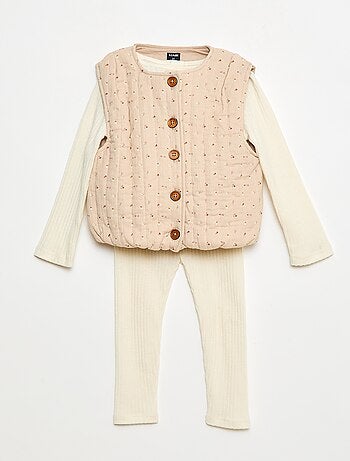 Completo a costine con gilet senza maniche - 3 pezzi