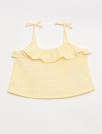 Completo a fantasia Vichy shorts + canotta - 2 pezzi