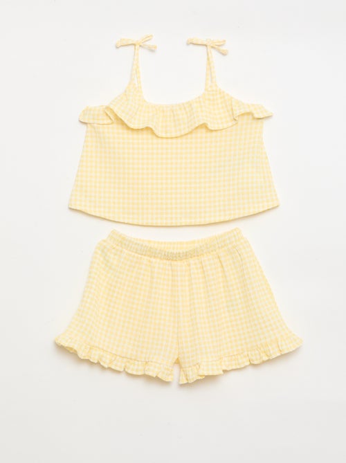 Completo a fantasia Vichy shorts + canotta - 2 pezzi - Kiabi