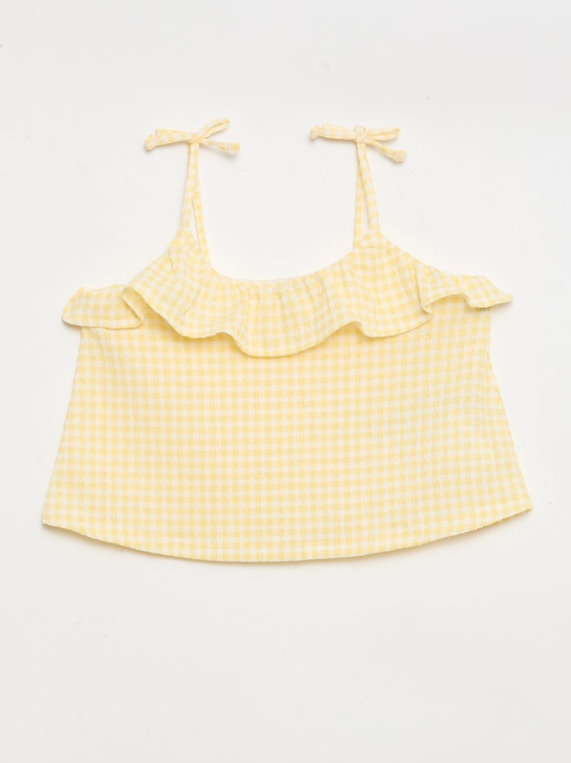 Completo a fantasia Vichy shorts + canotta - 2 pezzi Giallo - Kiabi