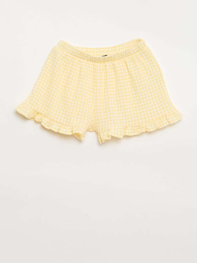 Completo a fantasia Vichy shorts + canotta - 2 pezzi Giallo - Kiabi