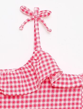 Completo a fantasia Vichy shorts + canotta - 2 pezzi