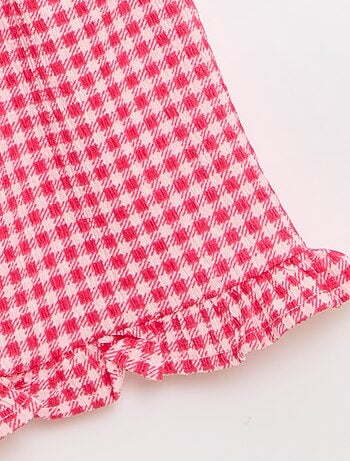 Completo a fantasia Vichy shorts + canotta - 2 pezzi