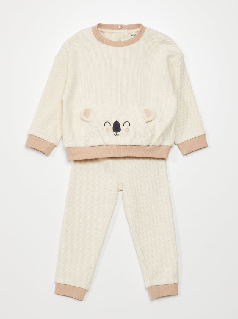 Completo a nido d'ape 'Koala' - 2 pezzi BEIGE - Kiabi