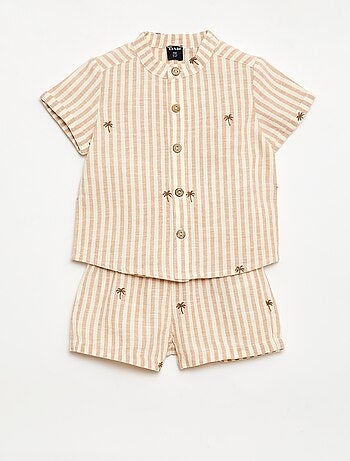 Completo a righe 2 pezzi - camicia + pantaloncini