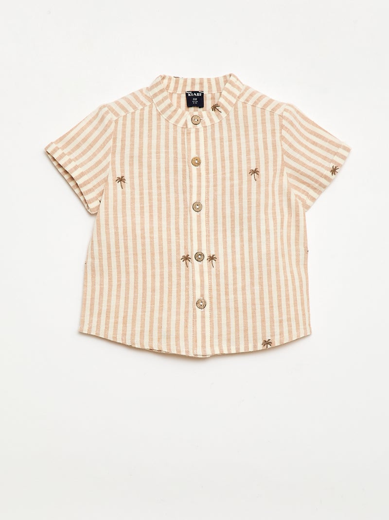 Completo a righe 2 pezzi - camicia + pantaloncini Beige - Kiabi