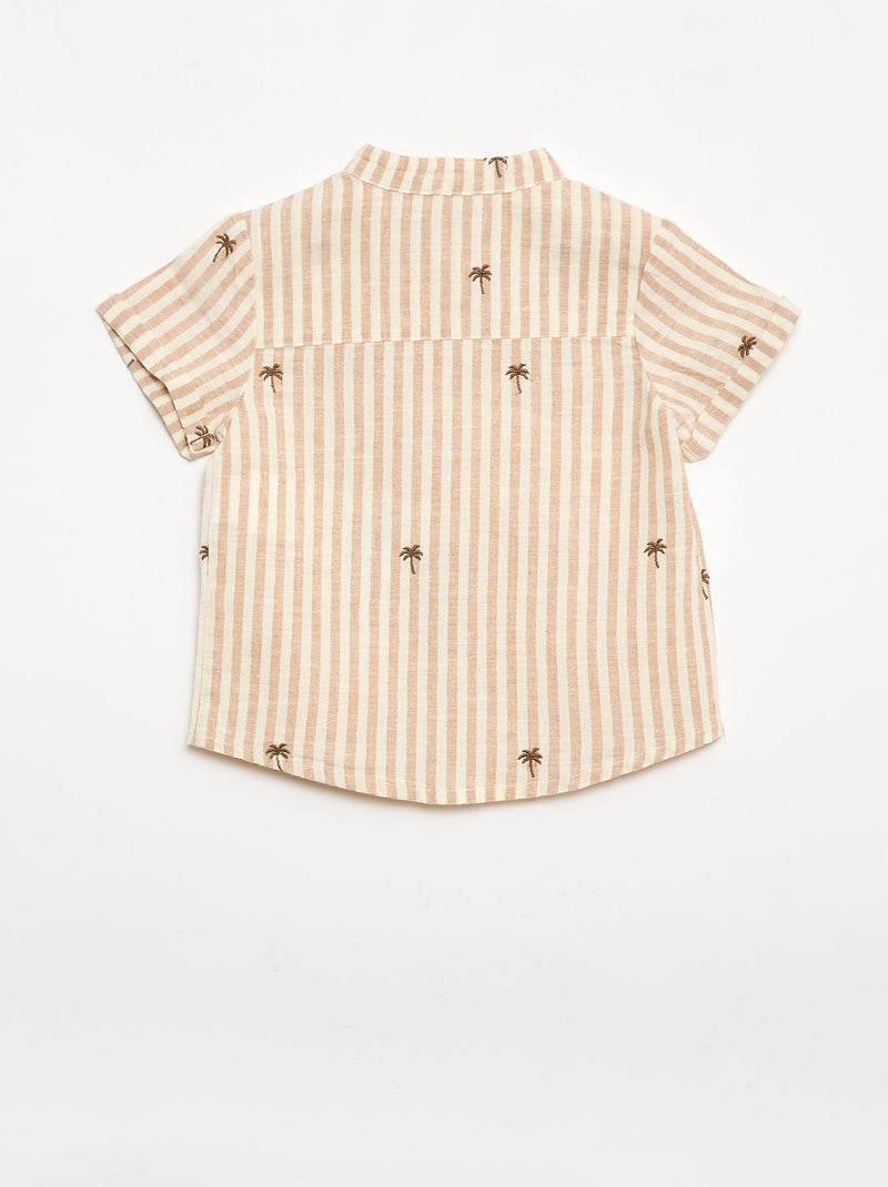 Completo a righe 2 pezzi - camicia + pantaloncini Beige - Kiabi