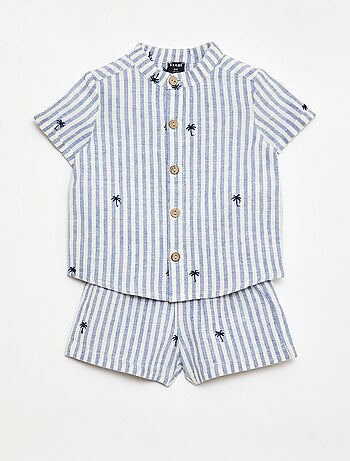 Completo a righe 2 pezzi - camicia + pantaloncini