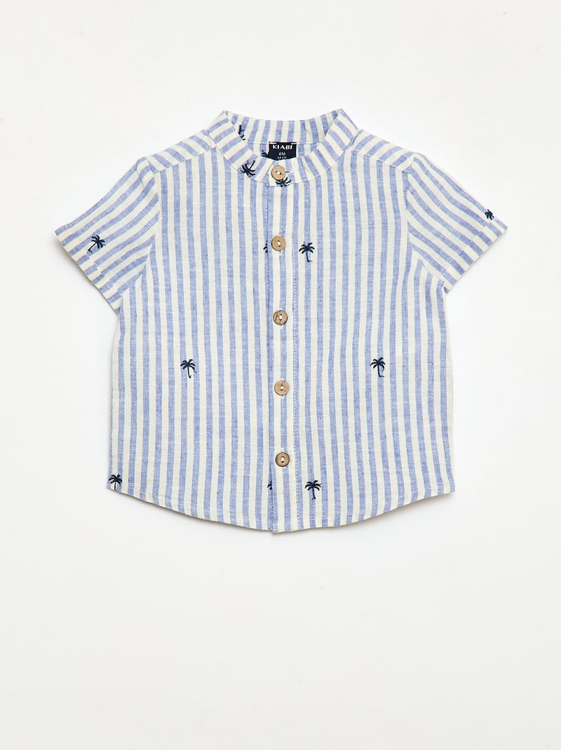 Completo a righe 2 pezzi - camicia + pantaloncini Blu - Kiabi