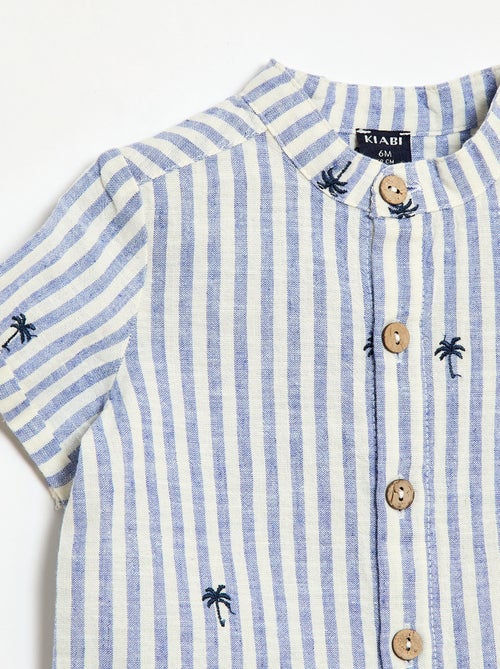 Completo a righe 2 pezzi - camicia + pantaloncini - Kiabi Completo a righe 2 pezzi - camicia + pantaloncini - Kiabi