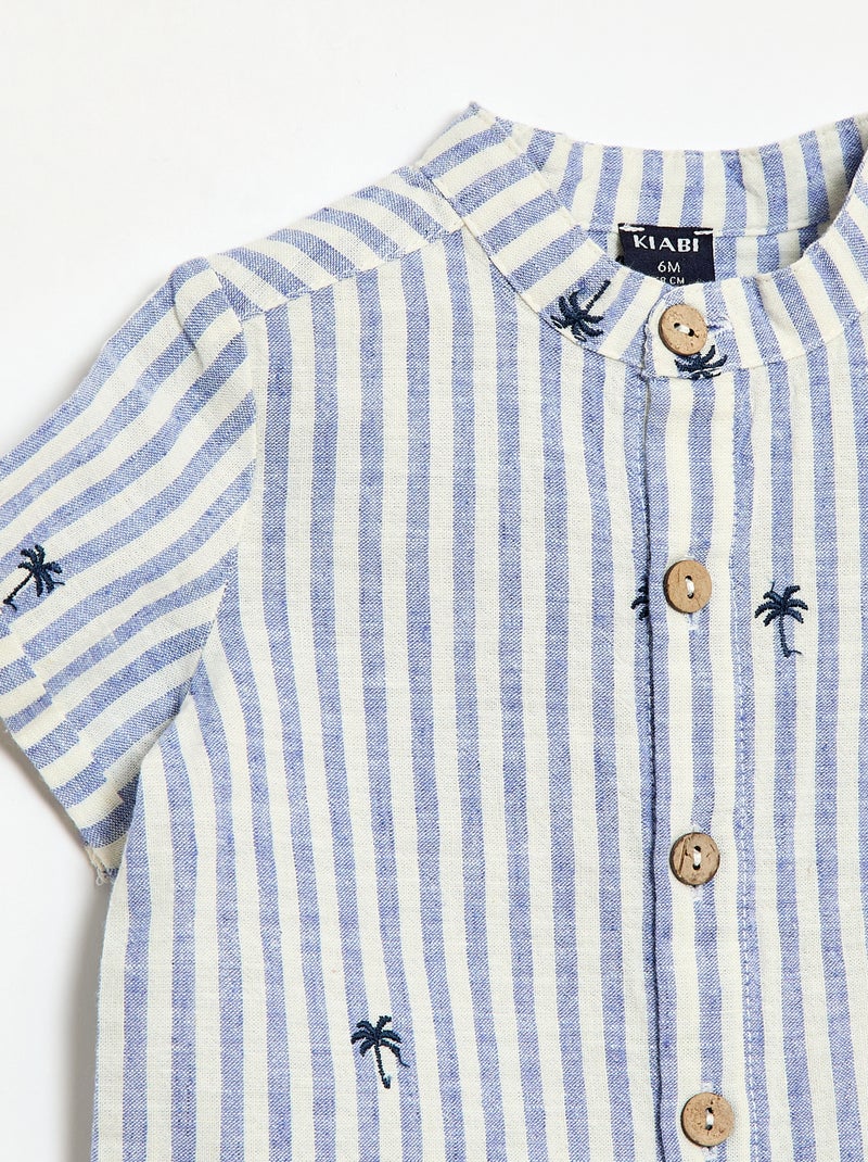 Completo a righe 2 pezzi - camicia + pantaloncini Blu - Kiabi