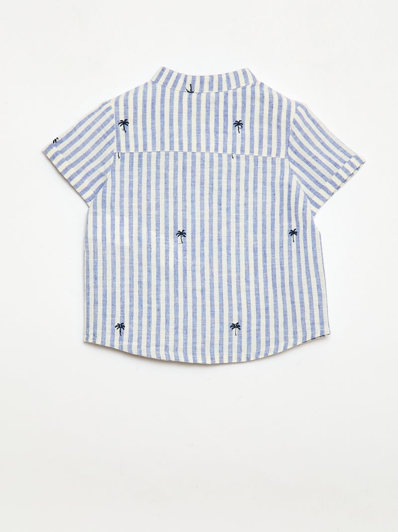Completo a righe 2 pezzi - camicia + pantaloncini Blu - Kiabi