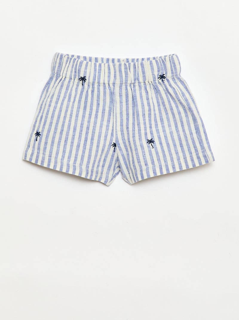 Completo a righe 2 pezzi - camicia + pantaloncini Blu - Kiabi