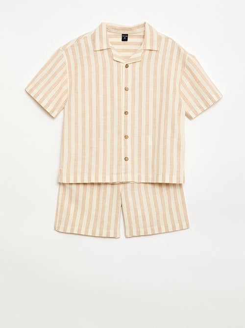 Completo a righe camicia + short - Kiabi
