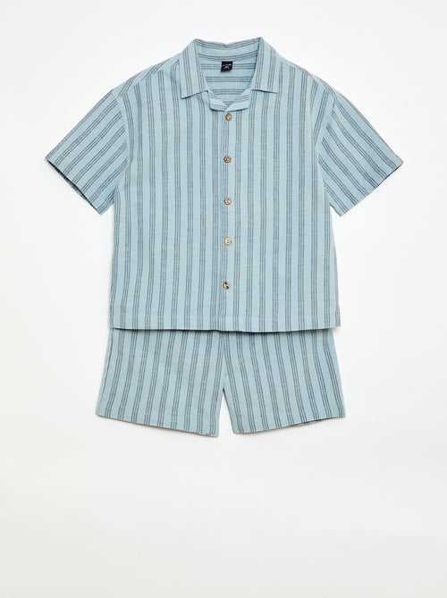 Completo a righe camicia + short - Kiabi