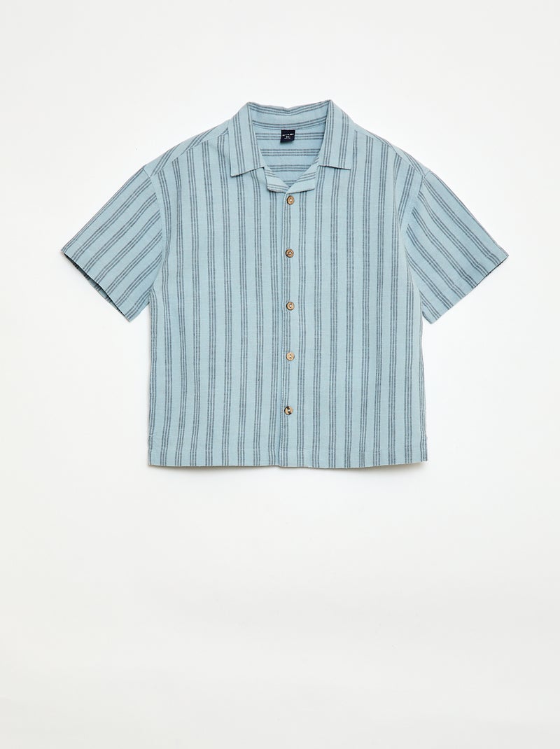 Completo a righe camicia + short Blu - Kiabi