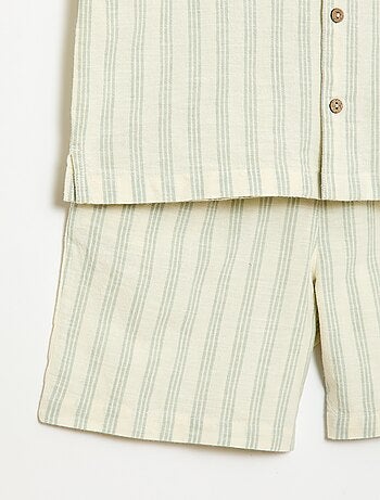 Completo a righe camicia + short