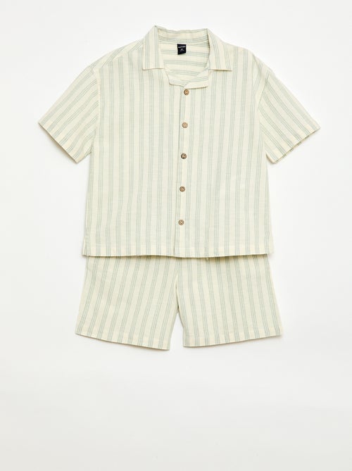 Completo a righe camicia + short - Kiabi