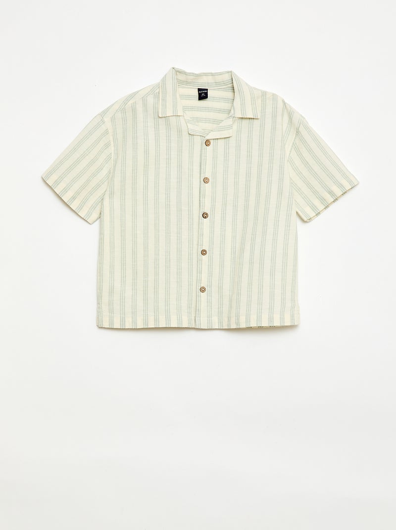 Completo a righe camicia + short Verde - Kiabi