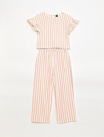 Completo a righe t-shirt + pantaloni - 2 pezzi