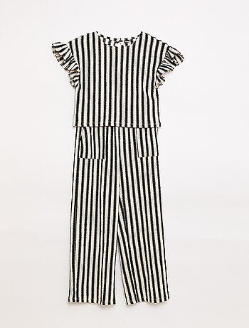 Completo a righe t-shirt + pantaloni - 2 pezzi