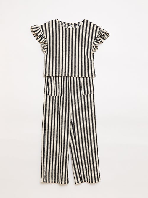 Completo a righe t-shirt + pantaloni - 2 pezzi - Kiabi