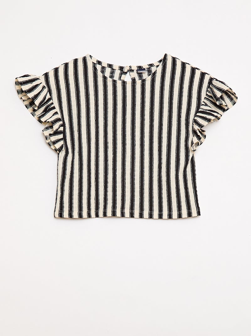 Completo a righe t-shirt + pantaloni - 2 pezzi Nero - Kiabi