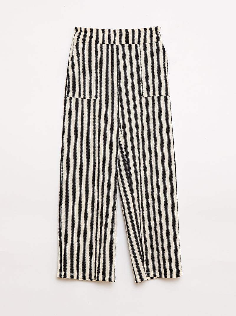 Completo a righe t-shirt + pantaloni - 2 pezzi Nero - Kiabi