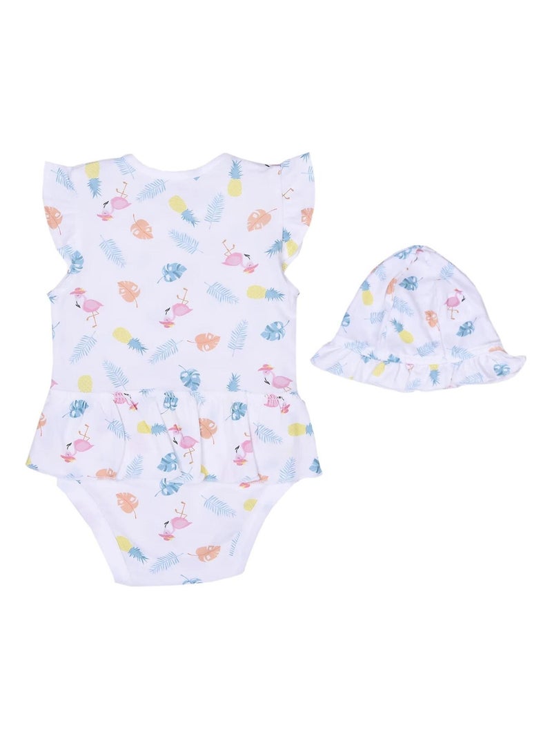 Completo abito body e cappello in cotone biologico per neonata, collezione tropi | kitikate | kitika Bianco - Kiabi