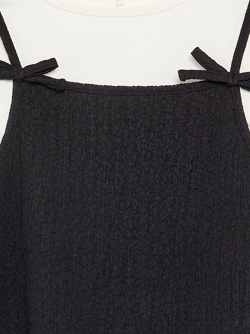 Completo abito con spalline sottili + t-shirt - 2 pezzi Nero - Kiabi