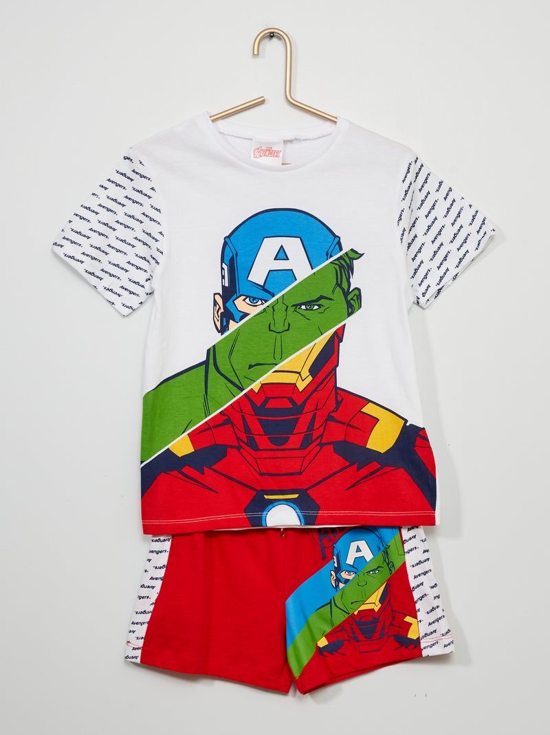 Completo 'Avengers' in jersey - 2 pezzi bianco/rosso - Kiabi