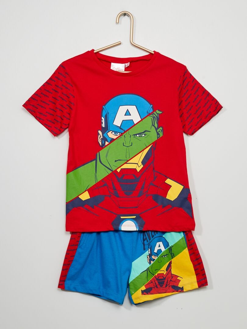 Completo 'Avengers' in jersey - 2 pezzi rosso/blu - Kiabi