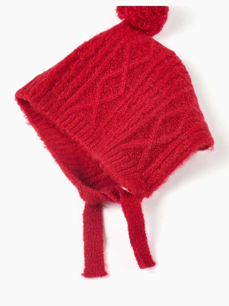 Completo berretto e muffole in maglia a trecce Rosso - Kiabi