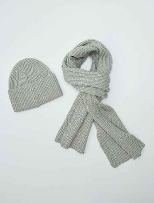 Completo berretto + sciarpa con paillettes - Kiabi
