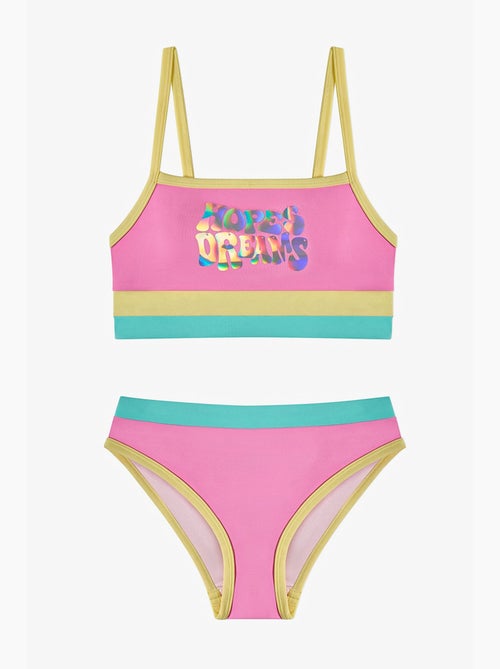 Completo bikini bambina con beauty halter aperto e stampa ologramma penti - Kiabi Completo bikini bambina con beauty halter aperto e stampa ologramma penti - Kiabi
