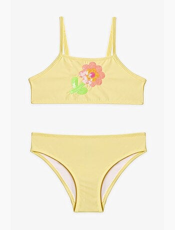 Completo bikini halter con paillettes bambina penti