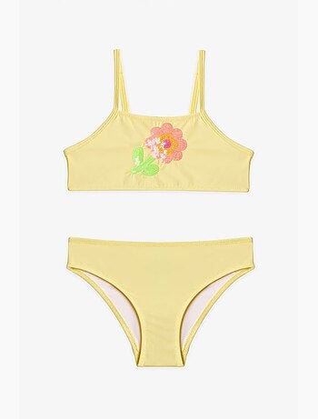 Completo bikini halter con paillettes bambina penti