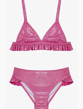 Completo bikini triangolo lucido bambina penti