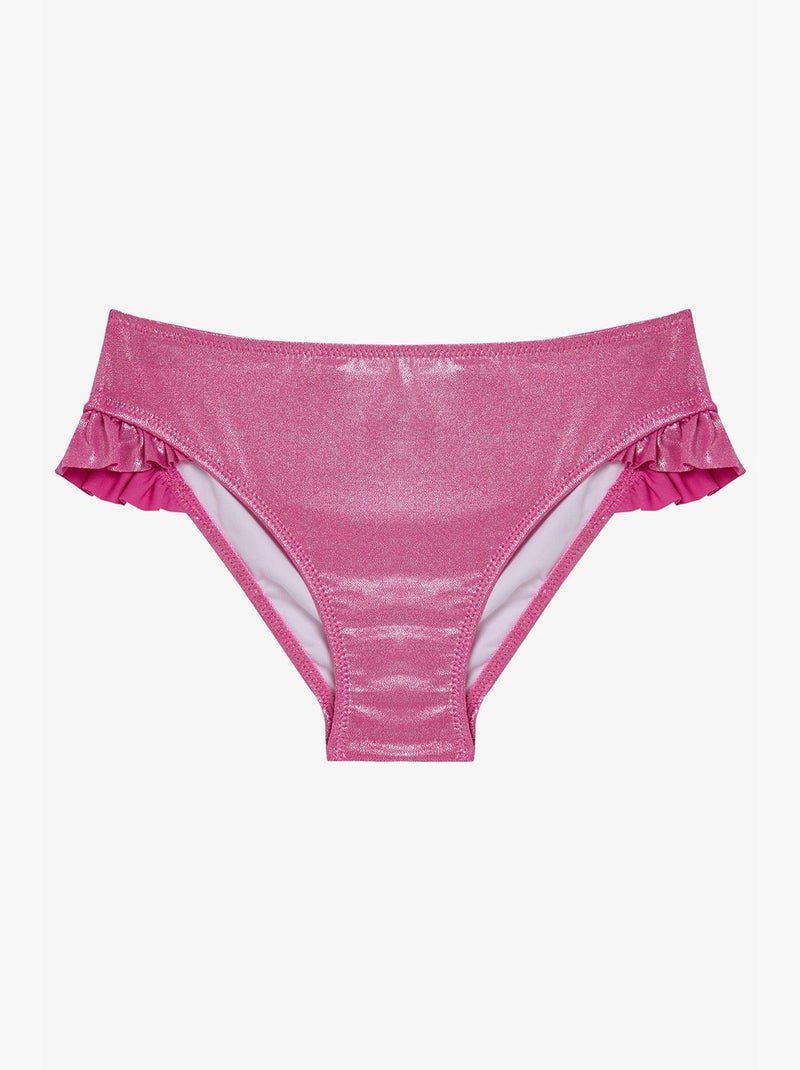 Completo bikini triangolo lucido bambina penti Rosa fluo/Solinotes - Kiabi